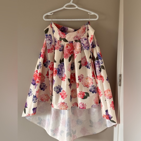 Yaya & Co high waisted floral high-low skirt in pink and purple floral sz L - Picture 2 of 5